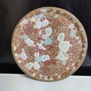 BOLTALITE MOSAIC TILE PEBBLE 11" SERVING PLATE MID CENTURY MODERN USA VINTAGE